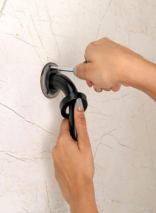 فورتون قضيب إمساك من الفولاذ المقاوم للصدأ من FORTUNE للحمام وحوض الاستحمام، مثبت على الحائط، قضيب دعم يدوي آمن، لون أسود، ملحقات الحمام - مقبض متوازن - قضيب مناشف - عبوة من قطعة واحدة (12 بوصة) - Image 4