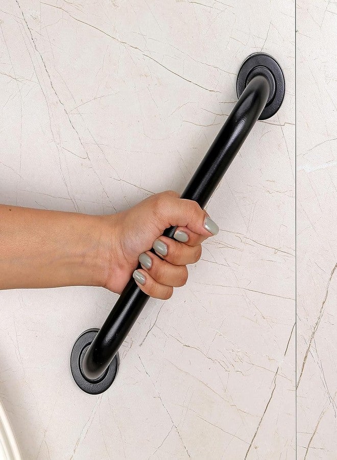 فورتون قضيب إمساك من الفولاذ المقاوم للصدأ من FORTUNE للحمام وحوض الاستحمام، مثبت على الحائط، قضيب دعم يدوي آمن، لون أسود، ملحقات الحمام - مقبض متوازن - قضيب مناشف - عبوة من قطعة واحدة (12 بوصة) - Image 1