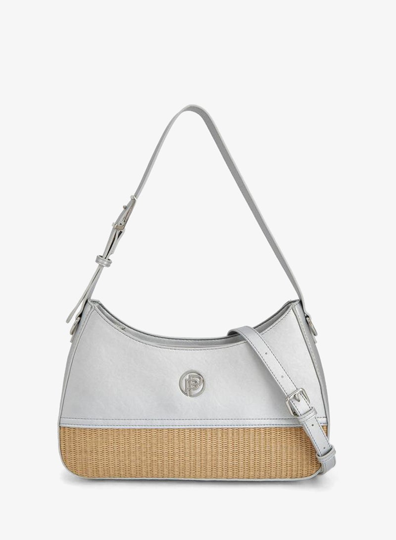 Peppermint Textured Shoulder Bag With Zip Closure - Image 1