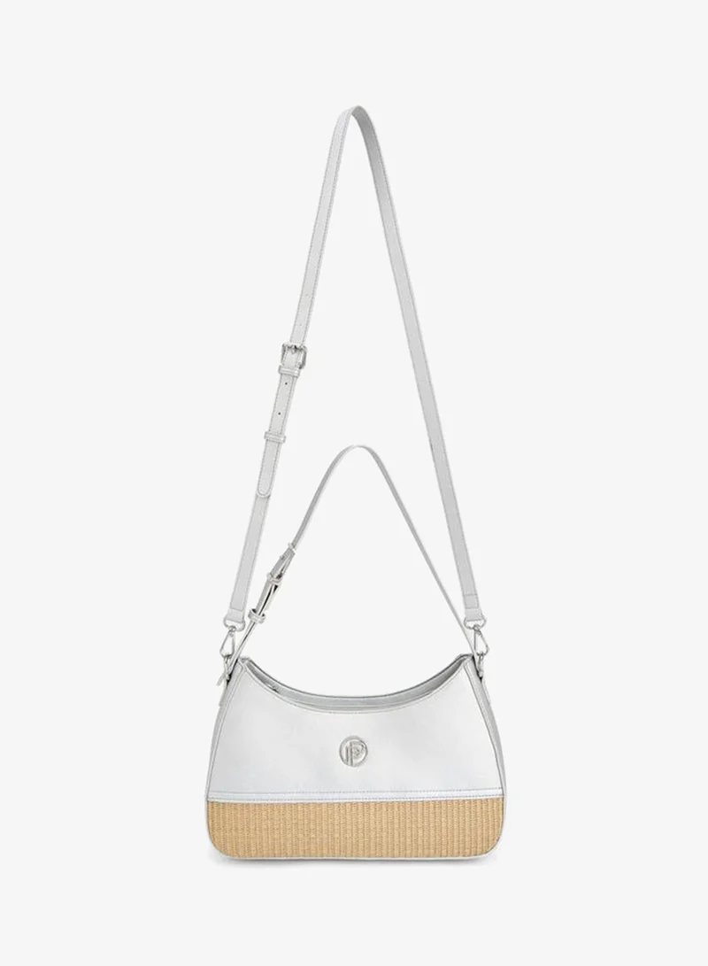 ببرمنة Textured Shoulder Bag With Zip Closure