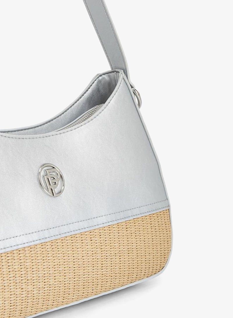 Peppermint Textured Shoulder Bag With Zip Closure - Image 4