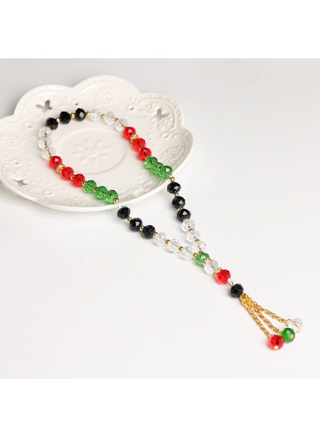 NIBEMINENT 33 Muslim Prayer Beads National Flag Colors/10mm