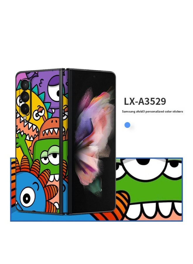 Generic For Samsung GalaxyZfold3/w22 Back Film Protective Film Stickers SM-F9260 Folding Screen Protective Film-Color:LX-A3529-Dimensions:For Samsung Fold3 One-part Front Frame (3M)  - Image 5
