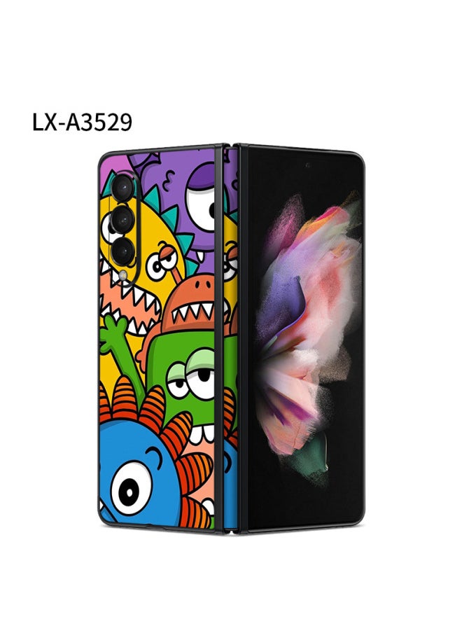 Generic For Samsung GalaxyZfold3/w22 Back Film Protective Film Stickers SM-F9260 Folding Screen Protective Film-Color:LX-A3529-Dimensions:For Samsung Fold3 One-part Front Frame (3M)  - Image 1