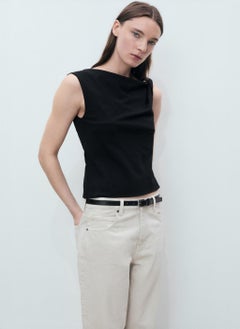 MANGO Straps Asymmetrical Draped Top  - Image 3