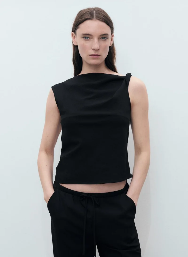مانجو Straps Asymmetrical Draped Top