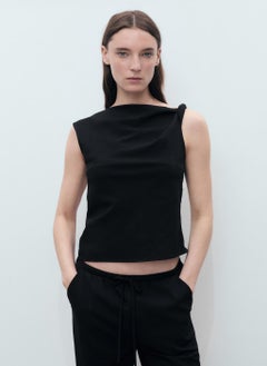 MANGO Straps Asymmetrical Draped Top  - Image 1