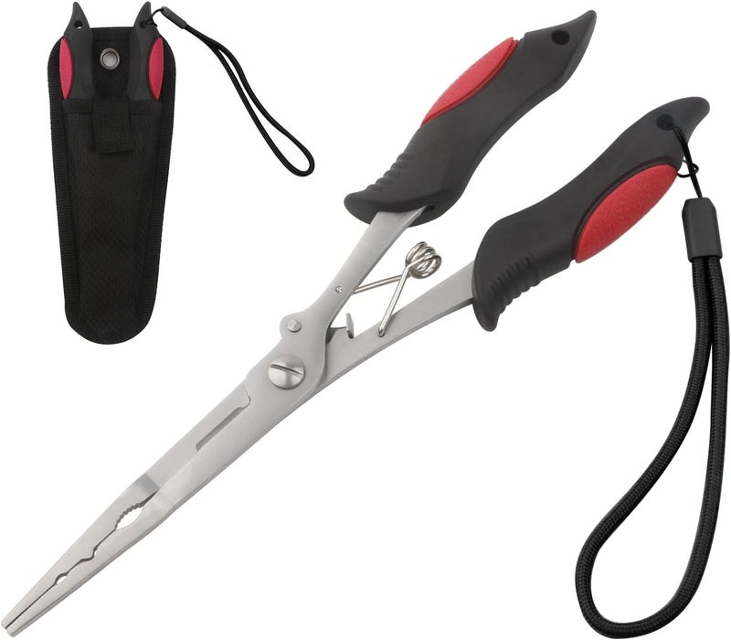 Stainless Steel Long Nose Fishing Pliers With Hook Remover And Braid Cutter For Freshwater And Saltwater Fishing - Image 1
