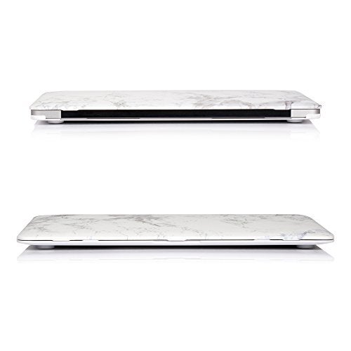 RUBAN Case Compatible with MacBook Air 13 Inch (Models: A1369 & A1466, Older Version 2010-2017 Release), Slim Snap On Hard Shell Protective Cover and Keyboard Cover (White Marble) - Image 4
