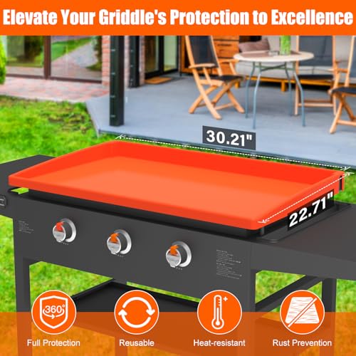 BESSIO Silicone Griddle Mat Cover for Blackstone - 28XL Inch True All-Encompassing Coverage Heavy Duty Food Grade Grill Buddy Mat, All Season Cooking Surface Protective Cover - Image 4