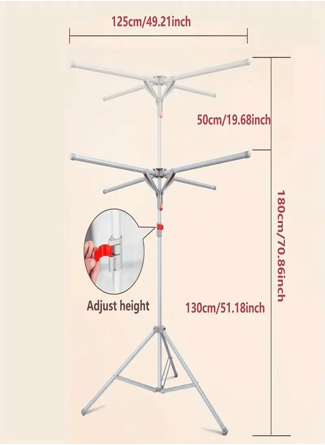 ZEESQUARE - Clothes Drying Rack adjustable Stand for Garments rack Adjustable and Foldable Laundry Drying Rack - Image 1