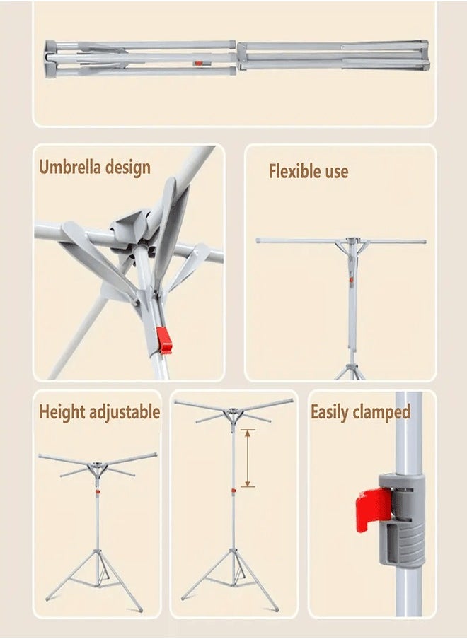 ZEESQUARE - Clothes Drying Rack adjustable Stand for Garments rack Adjustable and Foldable Laundry Drying Rack - Image 1