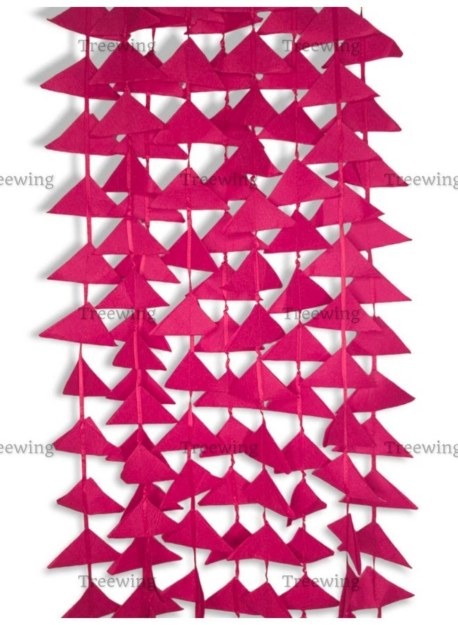 TREEWING 10Pcs Decorative Triangle Net Cloth Garlands 4Ft. Hanging For Mehndi, Haldi, Wedding/Backdrops, Color Theme Party, Festivals (Triangle Hanging (Maroon), 10), 100 Cm - Image 1