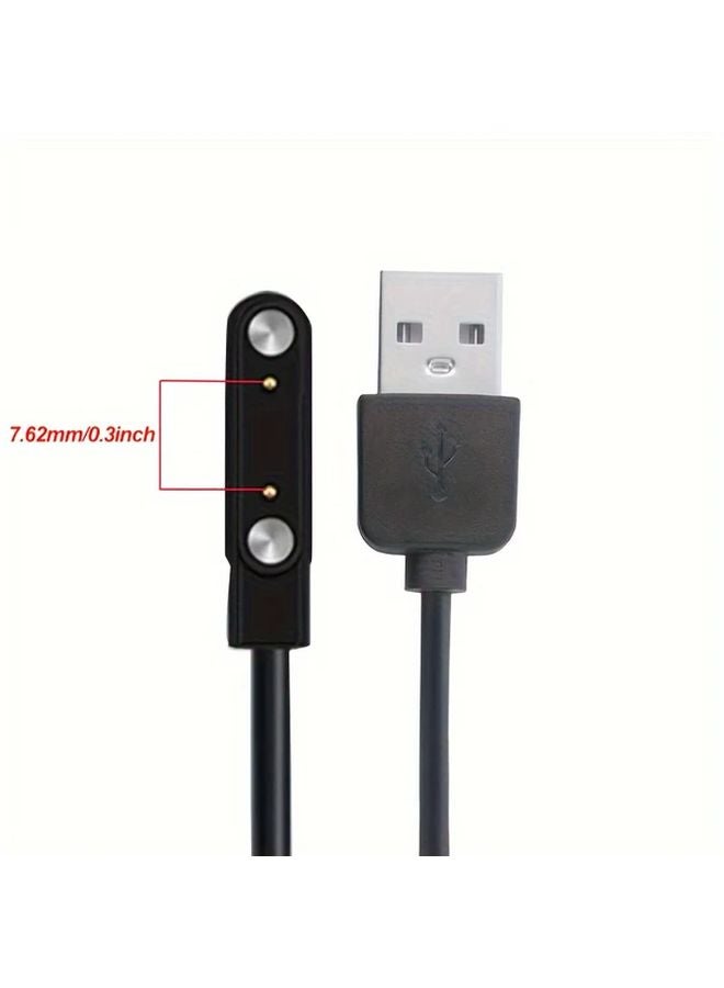 GS18 كابل شحن USB المغناطيسي لشحن الساعات الذكية مع محول بشبكة مسطحة 2 و4 دبابيس - Image 1