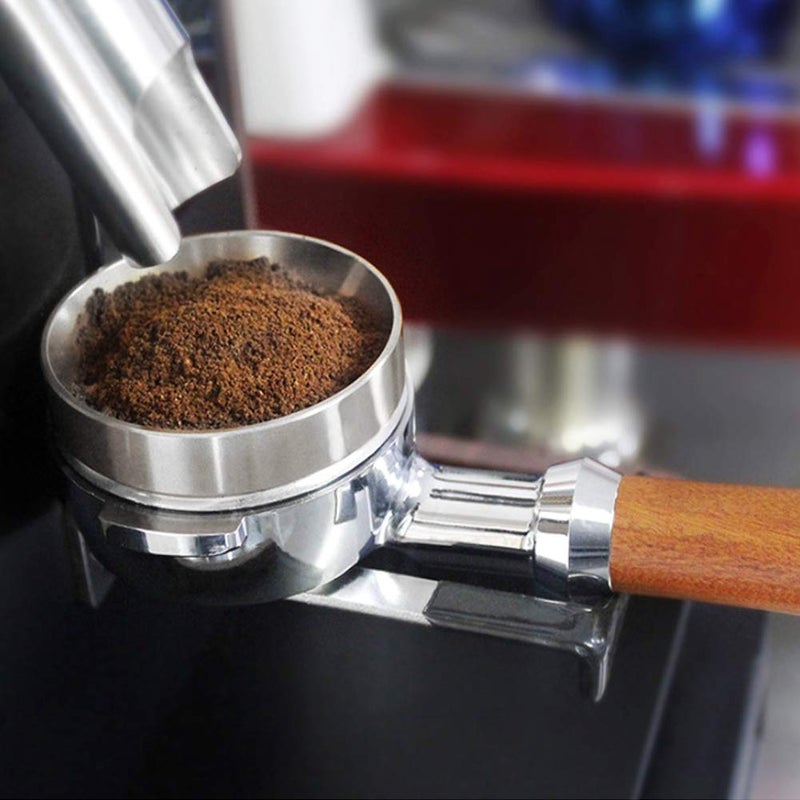 Agatige 58mm Espresso Dosing Funnel, Magnetic Aluminum Alloy Coffee Powder Dosing Ring Espresso Funnel Coffee Machine Accessories for Home Cafe, Silver - Image 2