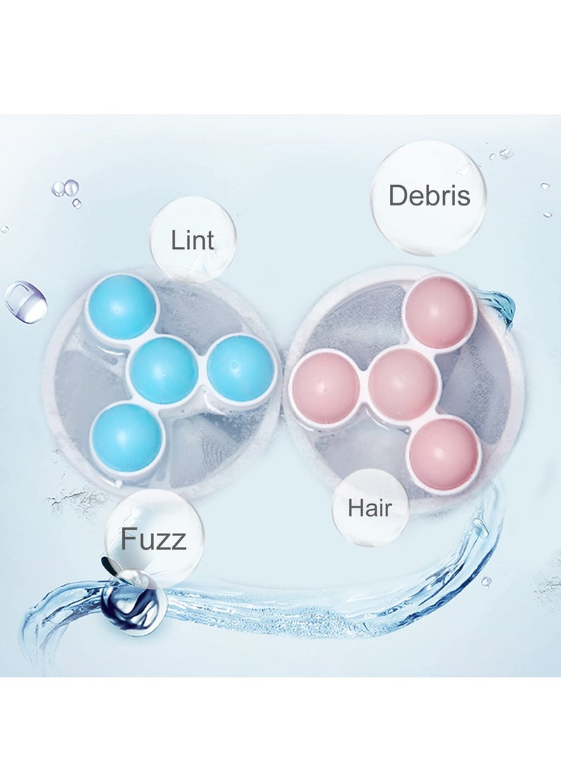 SHENYU 4 Packs Home Floating Lint Rollers Hair Filter Cleaning Household Supplies Blue and Pink Washing Machine Pet Hair Catcher - Image 4