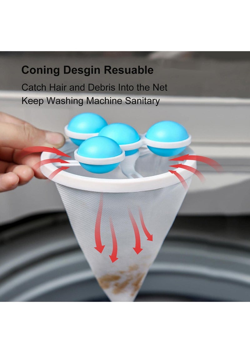 SHENYU 4 Packs Home Floating Lint Rollers Hair Filter Cleaning Household Supplies Blue and Pink Washing Machine Pet Hair Catcher - Image 3