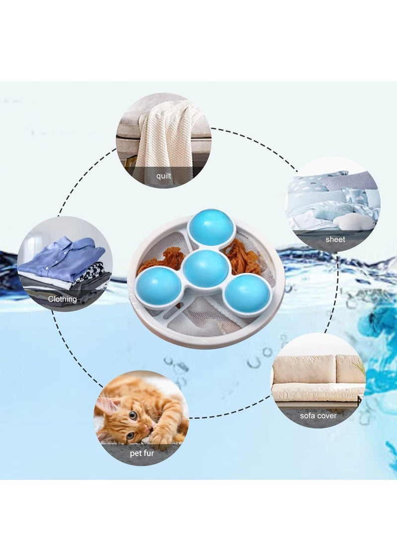 SHENYU 4 Packs Home Floating Lint Rollers Hair Filter Cleaning Household Supplies Blue and Pink Washing Machine Pet Hair Catcher - Image 5