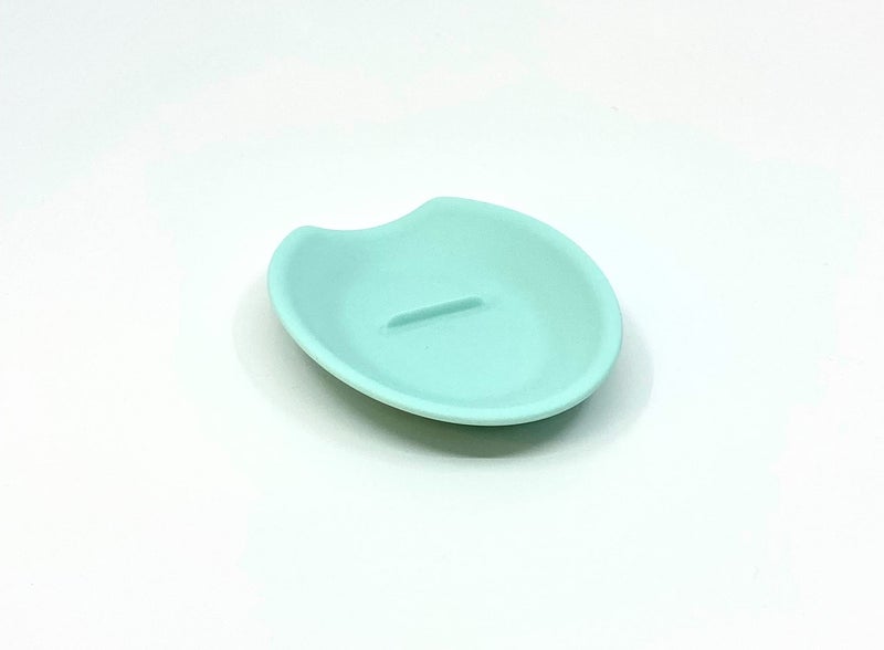 THE ORIGINAL Crackem Egg Cracker Spoon Rest Limited Edition Aqua Perfectly Cracks Eggs Contains Messes Easy to Use Clean Great for Kids Prevents Broken Yolks