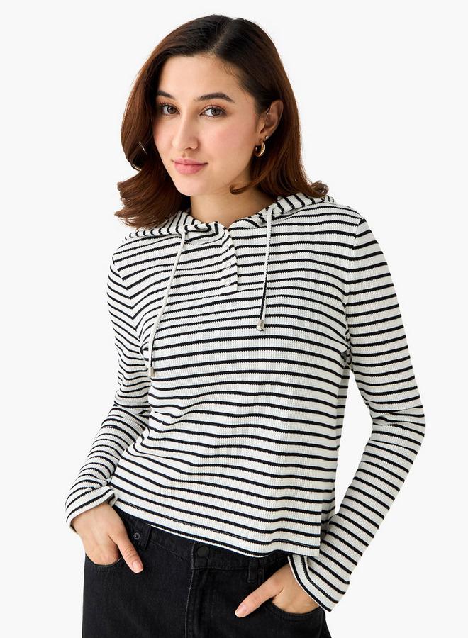 Splash FAV Women Regular Fit Striped Hoodie - Image 1