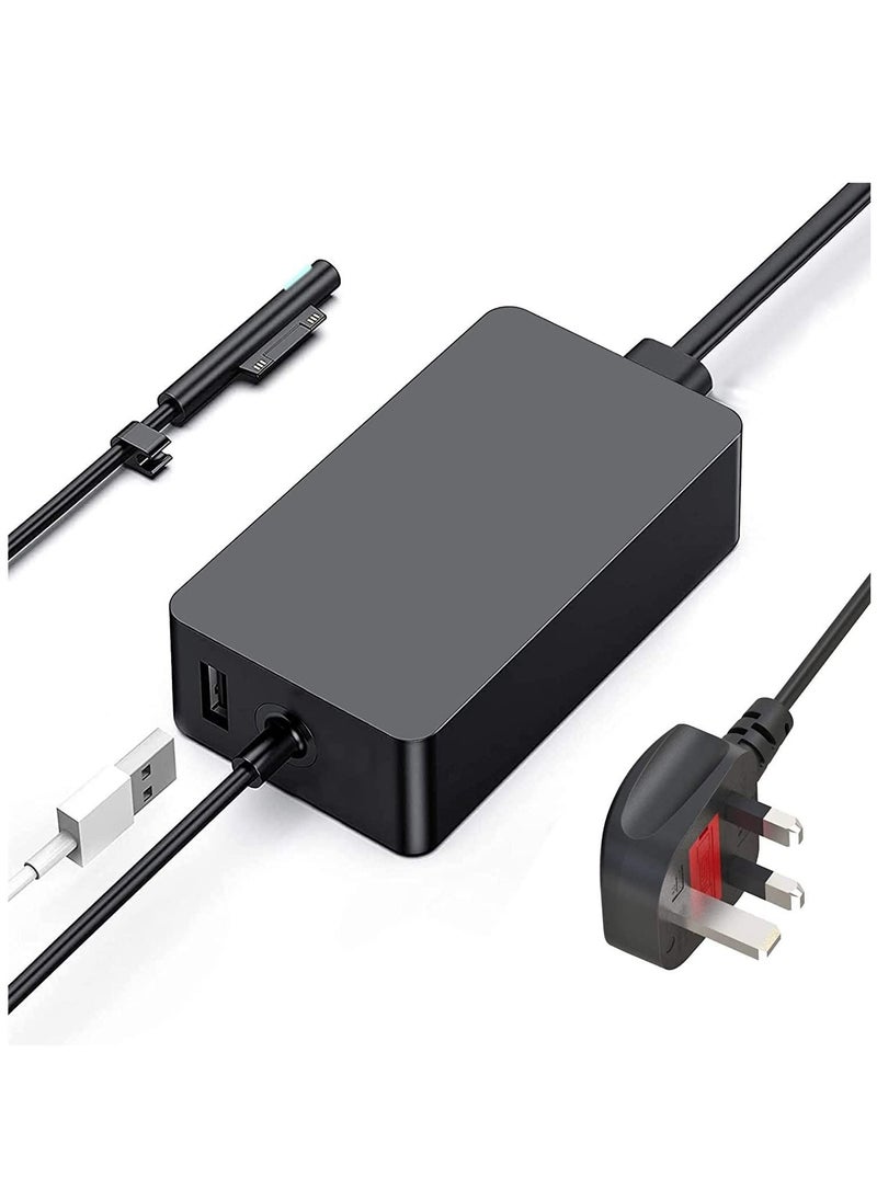 Surface Pro Charger For Microsoft Surface with Surface Laptop Charger 65W 15V 4A Compatible for Surface Book, Surface Go, Surface Laptop Go, Surface Charger For X/Pro8/Pro7/Pro 6/Pro5/Pro4