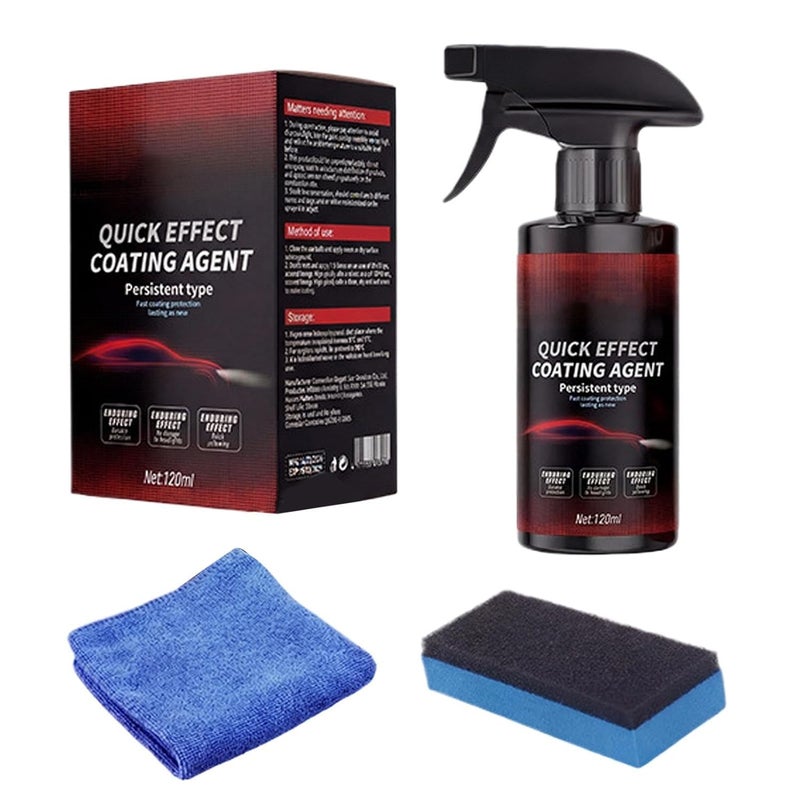Quick Effect Coating, 120 ml Multifunctional Fast Agent in Waterless Sprayer, for Car Scratches – For Detailed Polishing and Washing - Image 1