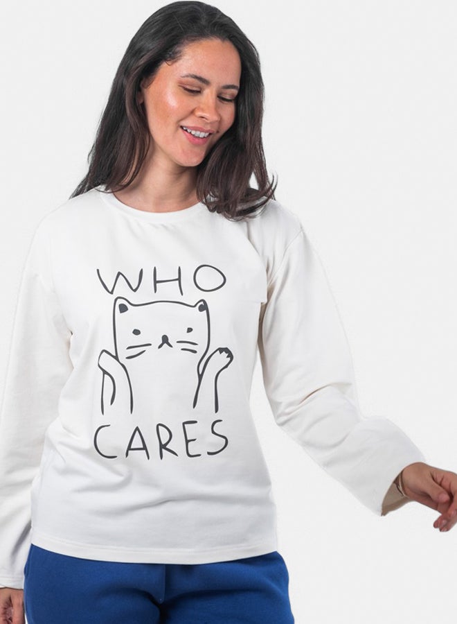 SHECHICK Oversized Graphic Character Print T-Shirt White  - Image 1