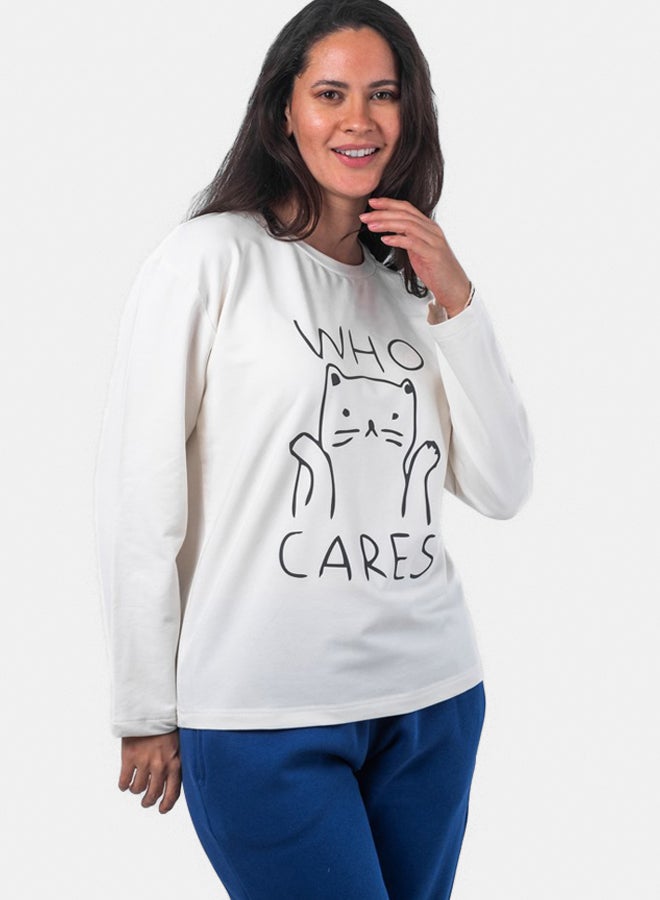 SHECHICK Oversized Graphic Character Print T-Shirt White  - Image 2