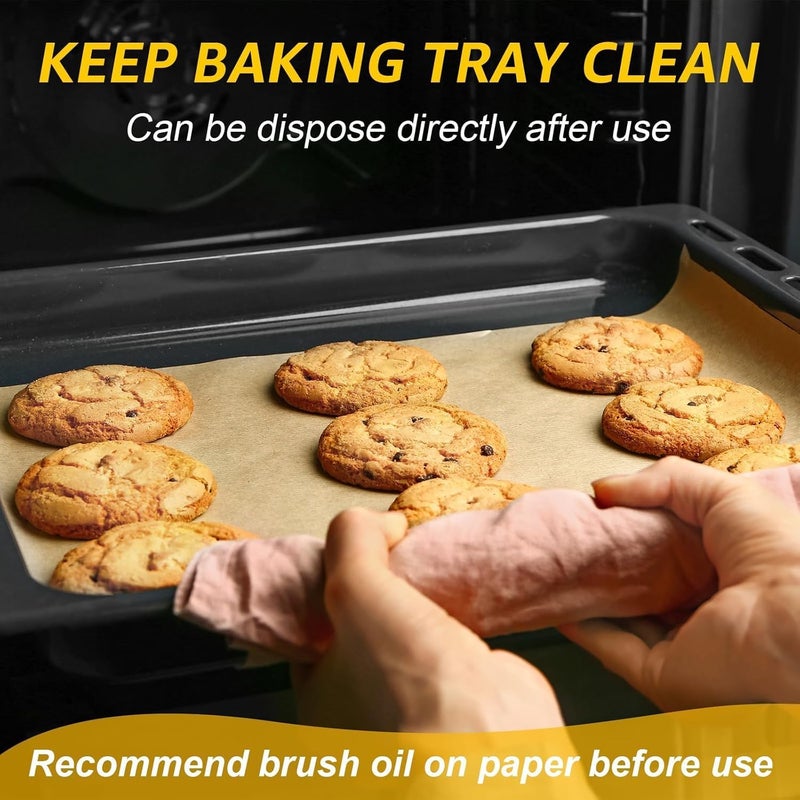 biocean 200Pcs 9x13In Unbleached Parchment Paper Sheets Precut Heavy Duty Flat Kitchen Baking Supplies Paper Non-Stick,Non-Toxic Cooking Paper for Air Fryer, Steaming, Oven Make Cup Cake Bread Cookie - Image 4