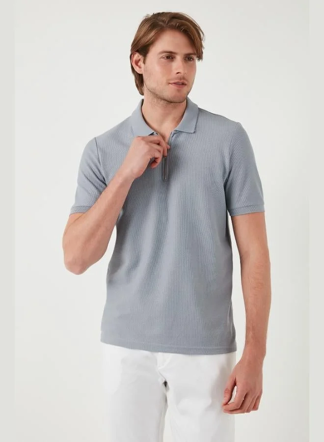 Buratti  Buratti Cotton Regular Fit Zippered Polo Collar T Shirt Men's Polo Collar T-Shirt 5902434 for Men | Best Price UAE