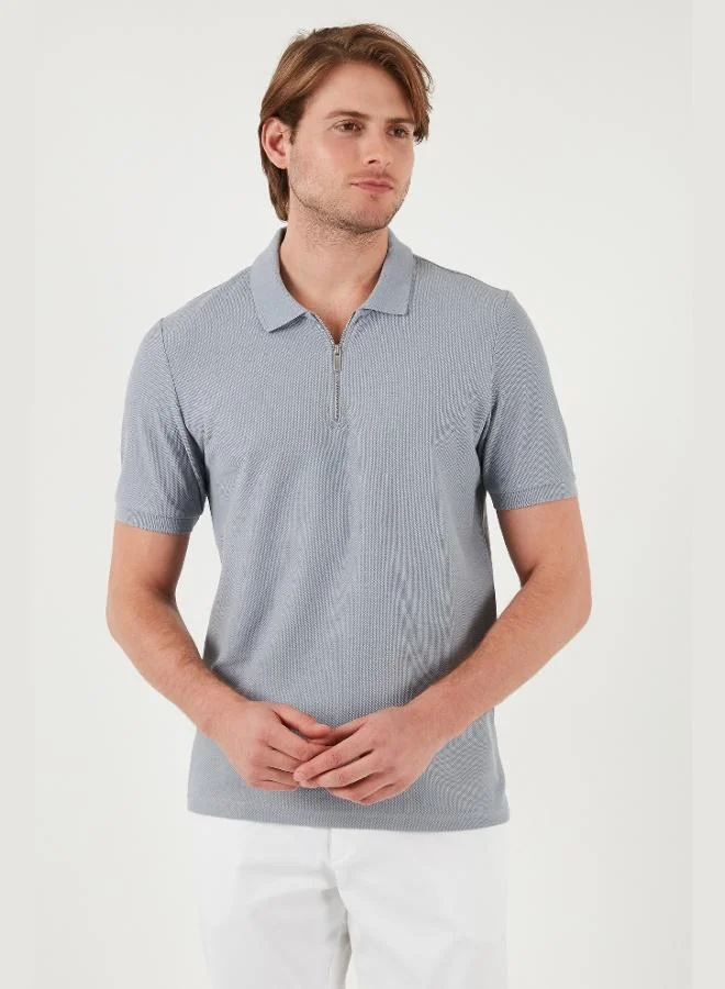 Buratti  Buratti Cotton Regular Fit Zippered Polo Collar T Shirt Men's Polo Collar T-Shirt 5902434 for Men | Best Price UAE