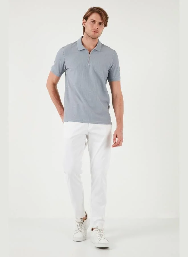 Buratti  Buratti Cotton Regular Fit Zippered Polo Collar T Shirt Men's Polo Collar T-Shirt 5902434 for Men | Best Price UAE