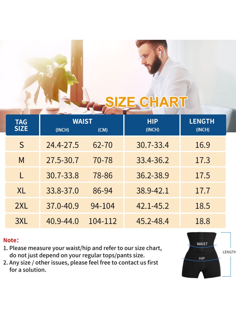 Excefore - Men Tummy Control Shorts, High Waist Slimming Body Shaper Girdle Lifter Shapewear Padded Underwear Boxer Briefs, L - Image 1