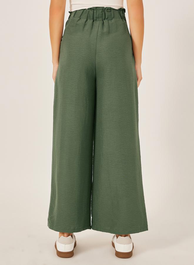 Styli Mid Rise Wide Leg Corset Waistband Pants  - Image 4