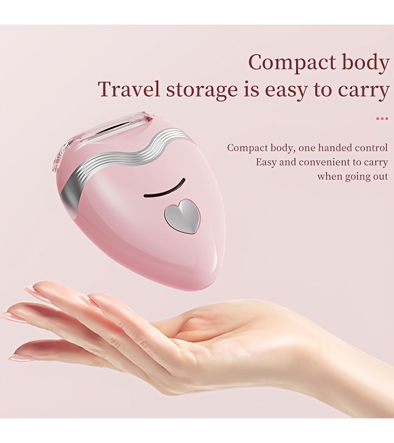 White Rechargeable Bikini Facial Epilator Wet Dry Portable Hair Removal for Women - Image 5