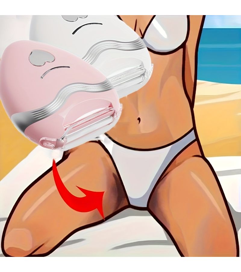 White Rechargeable Bikini Facial Epilator Wet Dry Portable Hair Removal for Women - Image 1