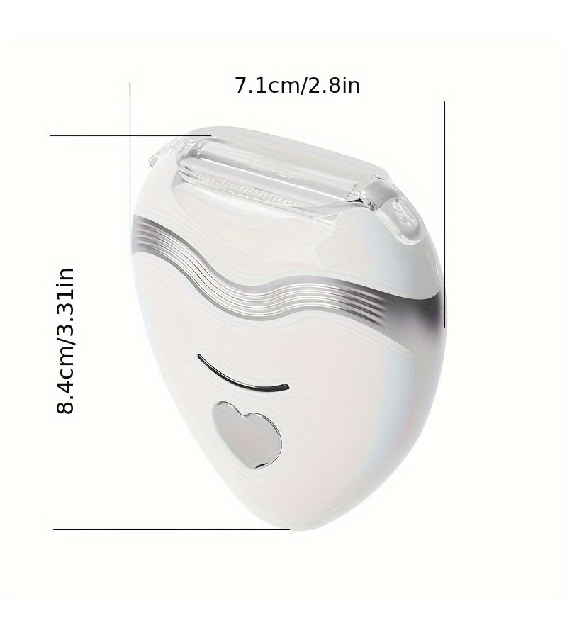 White Rechargeable Bikini Facial Epilator Wet Dry Portable Hair Removal for Women - Image 3