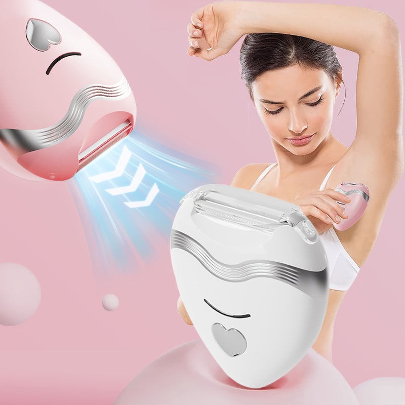 White Rechargeable Bikini Facial Epilator Wet Dry Portable Hair Removal for Women - Image 2