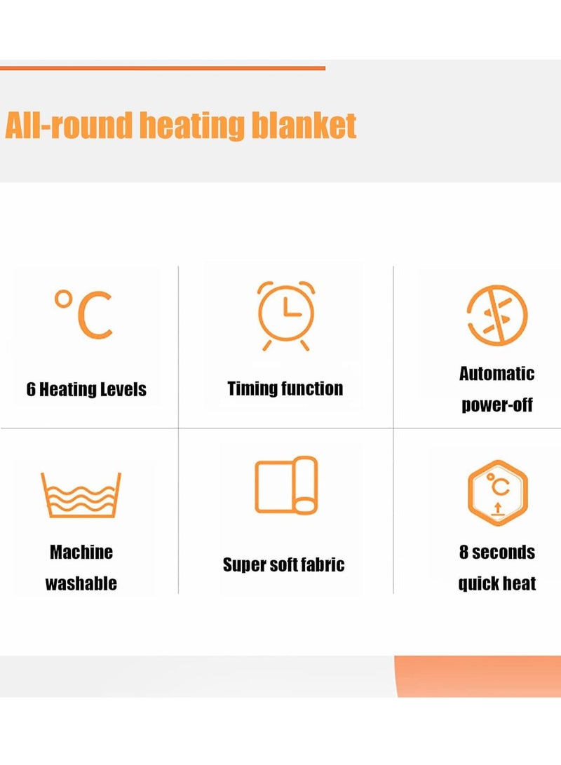 Electric Heating Blanket, Comfortable and Soft Automatic Shutdown, Suitable for Home, Office and Outing（90x60cm） - Image 5