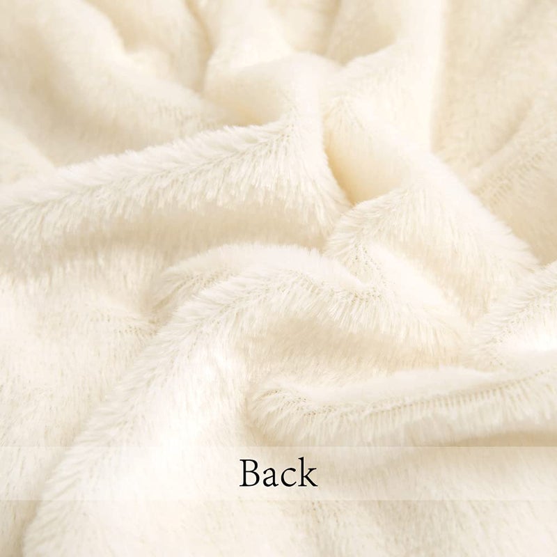 ANRODUO Pack of 2 Beige Throw Pillows Luxury Fluffy Pillows Faux Fur Decorative Pillows Plush Cushion Case Fuzzy Mongolian Merin Style for Bed Couch Sofa and Living Room Spring Home Decor 18x18 Inch - Image 4