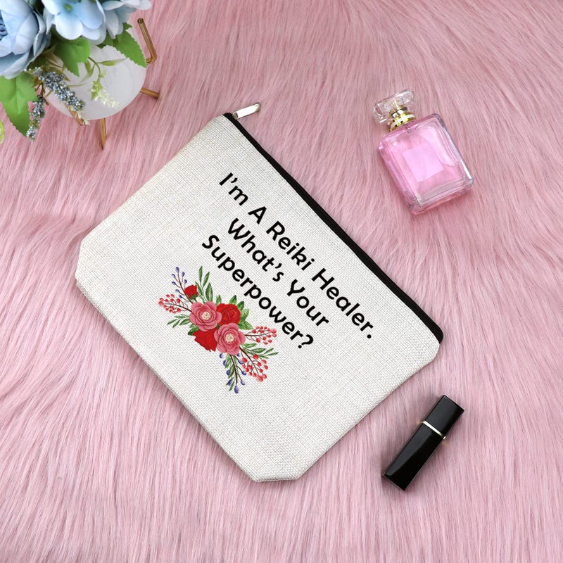 Sfodiary Reiki Master Gift Makeup Bag Thank You Gift for Reiki Healer Motivational Quote Gift for Girls Inspirational Gift for Women Relax Cosmetic Bag Birthday Christmas Gift for Her Travel Cosmetic Pouch - Image 3