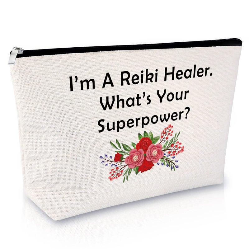 Sfodiary Reiki Master Gift Makeup Bag Thank You Gift for Reiki Healer Motivational Quote Gift for Girls Inspirational Gift for Women Relax Cosmetic Bag Birthday Christmas Gift for Her Travel Cosmetic Pouch - Image 1