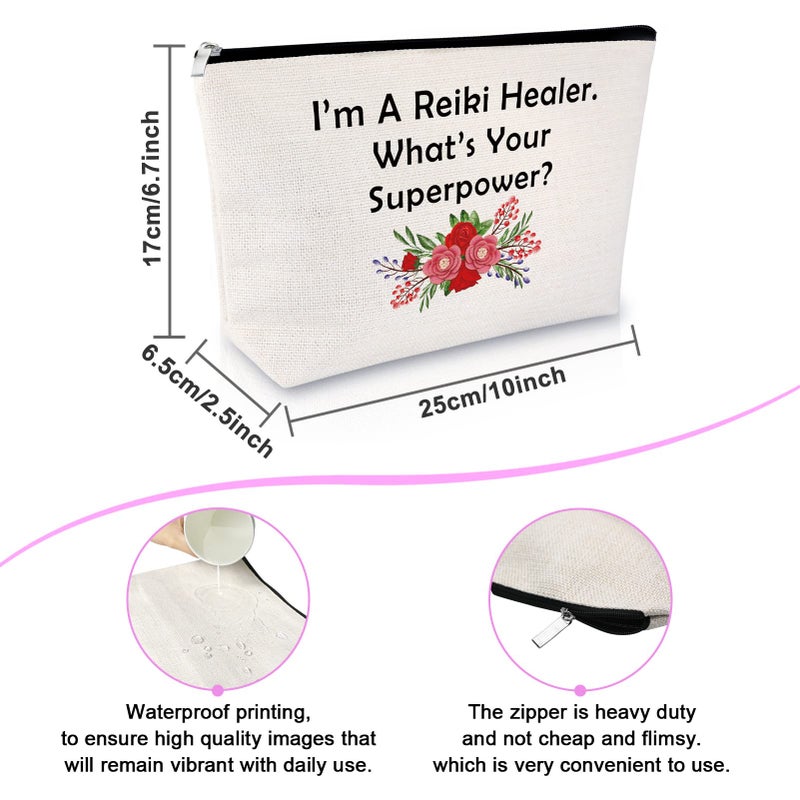 Sfodiary Reiki Master Gift Makeup Bag Thank You Gift for Reiki Healer Motivational Quote Gift for Girls Inspirational Gift for Women Relax Cosmetic Bag Birthday Christmas Gift for Her Travel Cosmetic Pouch - Image 2