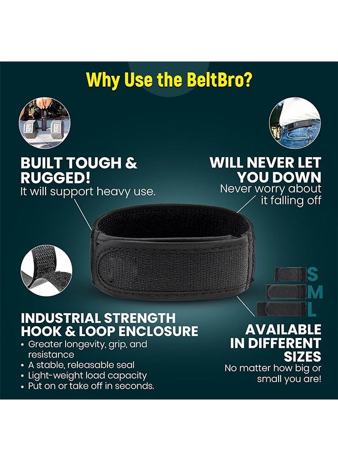 2 Pcs No Buckle Belt, Lazy Adjustable Belt, Adjustable Invisible Side Belts, No Buckle Belts For Men For Walking, Work, Home, Traveling, Jeans Pants, Convenience Belts (Black) - Image 5