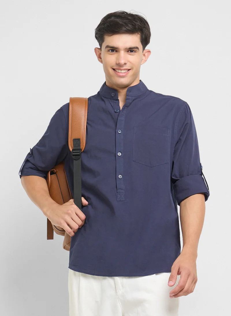 روبرت وود Grandad Collar Shirt