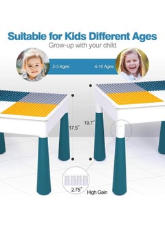BUPY Kids Multi-Functional Educational Study Block Table and Multi Activity Building Storage Organizer With 2 Chairs 4 Storage Boxes and Large Table (502pcs Building Blocks)  - Image 4