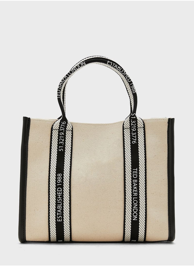 Ted Baker Georjea Branded Webbing Canvas Small Tote  - Image 2
