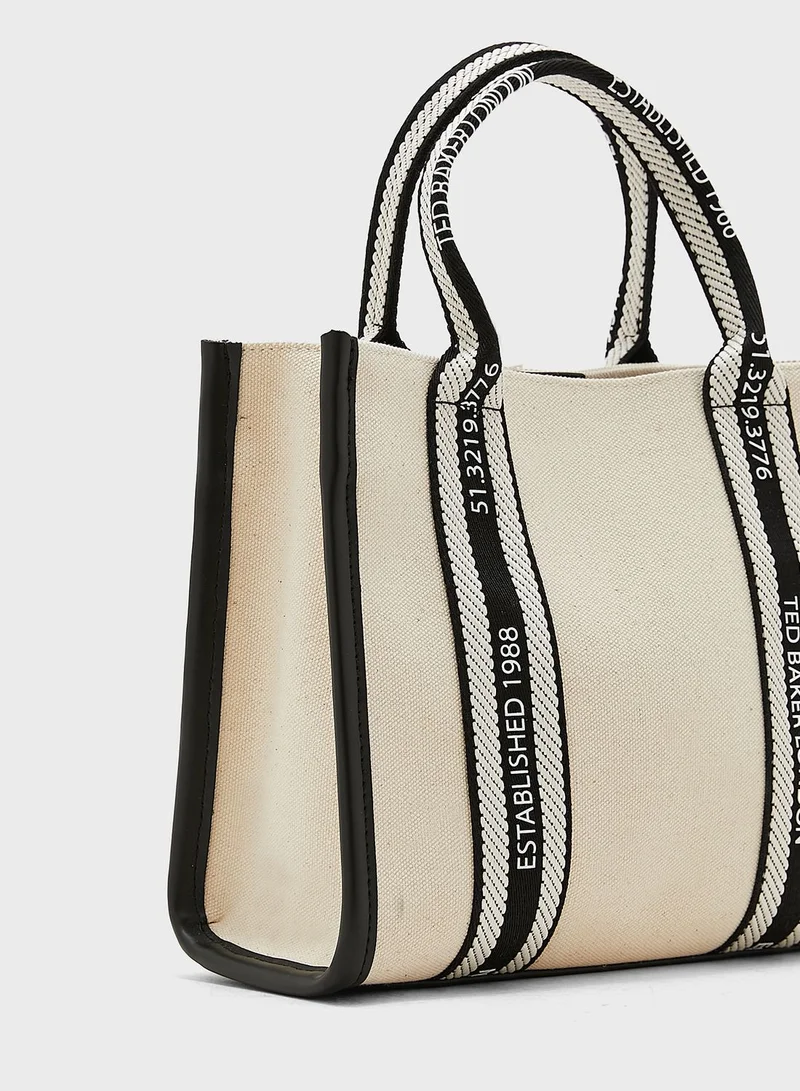 Ted Baker Georjea Branded Webbing Canvas Small Tote