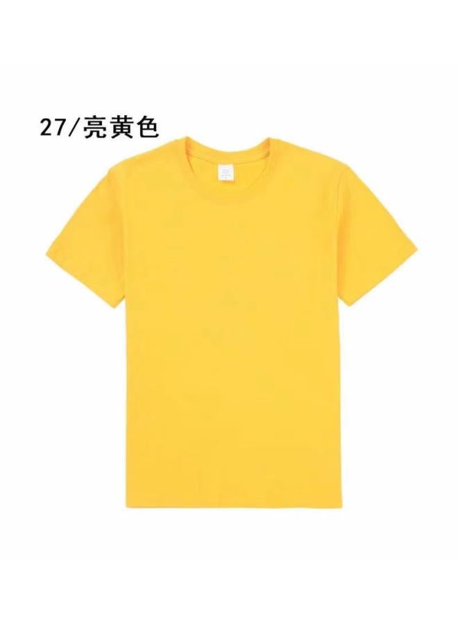 Song Feng Ya Heavy Pure Cotton Solid Color Short Sleeve Plus Size Loose Men's And Women's T-shirt Half Sleeve Round Collar Fashion Pullover Top 