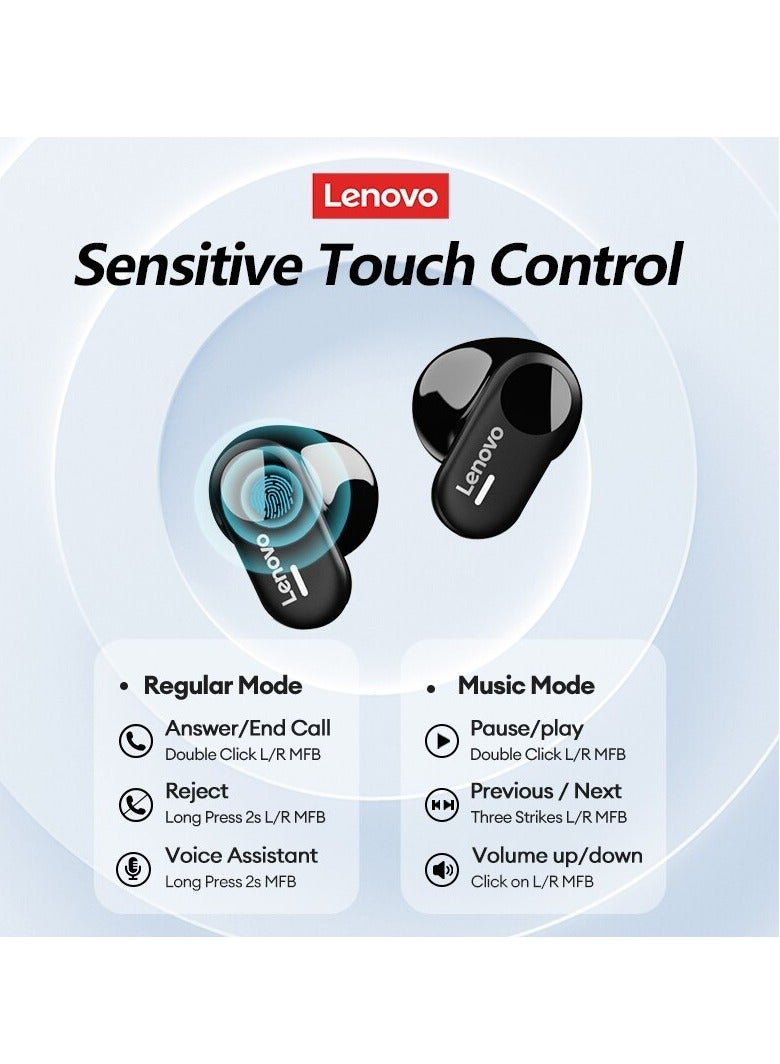 لينوفو سماعات بلوتوث LP19، سماعات أذن لاسلكية مريحة وخفيفة الوزن، سماعات رأس رياضية عالية الجودة HIFI، سماعة موسيقى مقاومة للماء مع ميكروفون مزدوج عالي الدقة، (قطعة واحدة، بيج) - Image 3